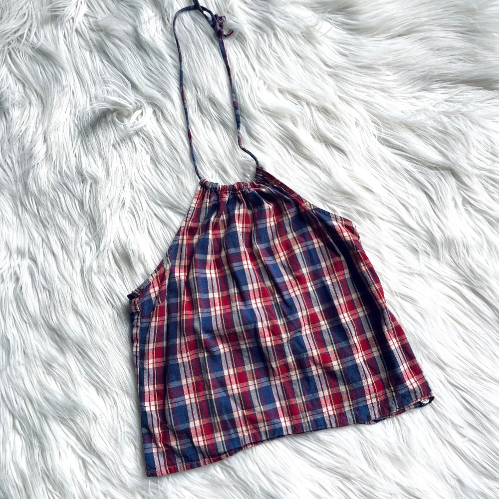 Abercrombie & Fitch Vintage 90’s/Y2k Handkerchief Plaid Halter Top